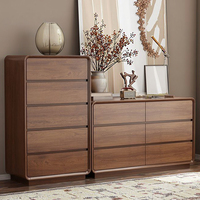 Commode minimaliste en bois massif de frêne à 9 tiroirs, grande capacité, meuble de rangement écologique pour le salon