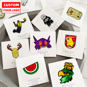 Épingles à revers en métal émaillé dur et souple, plaqué <span class=keywords><strong>or</strong></span>, avec dos en carton, design amusant et mignon, couleur personnalisée, vente en gros, badges, anime, dessin animé - Product Image 1