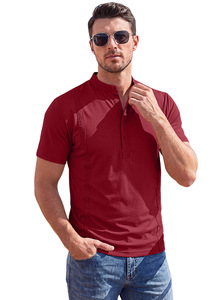 Camiseta Polo Azul Claro para Hombre, Manga Corta, Cuello Henley, Casual, con Botones al Frente, para Uso Diario - Product Image 5