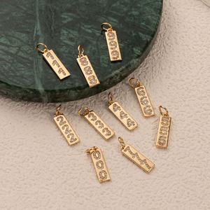 Collar con Colgante Digital DIY de 0 a 9 para Mujer, Popular, Color Oro 18K, Joyería de Latón a la Moda con Cadena de Eslabones para Niños - Product Image 3