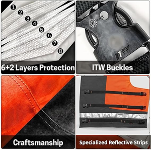 Protège-<span class=keywords><strong>pantalon</strong></span> de protection individuelle pour abatteurs forestiers, respirant, 9 couches, en nylon LINZ, orange, coupe standard, niveau D - Product Image 4