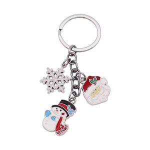 Customized Christmas <b>Anime</b> Cartoon <b>Keychain</b> Key Holder Santa Claus Elk Family Gift Key Chains Metal Keyring - Product Image 3