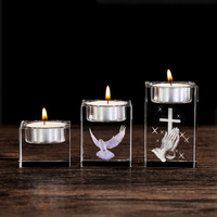 Bougeoirs décoratifs en cristal K9 modernes et personnalisés avec logo, taille personnalisée, gravure laser 3D, impression photo, artisanat