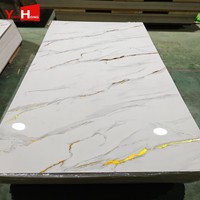 Plaques PVC Effet Marbre pour Mur, Lambris PVC, Plafond, Décoration Murale PVC 3D