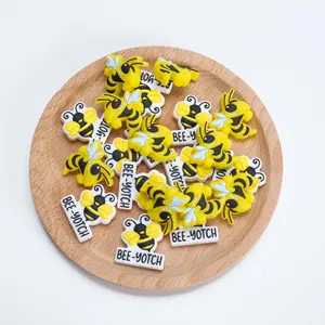 新上市动物蜜蜂硅胶焦点珠设计师手镯魅力婴儿出牙硅珠奶嘴