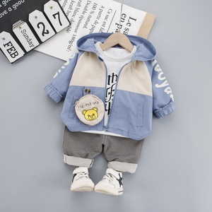 Venta al por Mayor de Conjuntos de Ropa para Niños, Estilo Nuevo, Sudadera con Capucha y Pantalones Harem para Bebés, Conjunto de 3 Piezas - Product Image 2
