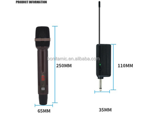 Vendita in fabbrica W185-01 ricaricabile UHF 2 canali microfono ricevitore palco amplificatore per Karaoke - Product Image 4