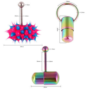 2024 Hip Hop 1 Pièce En Caoutchouc <span class=keywords><strong>Vibrant</strong></span> <span class=keywords><strong>Langue</strong></span> Anneau 1.6*18*5mm En Acier Inoxydable Barbell <span class=keywords><strong>Langue</strong></span> <span class=keywords><strong>Piercing</strong></span> Punk Unisexe Corps Bijoux - Product Image 6