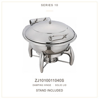 Réchaud de buffet professionnel Royal Modern Luxury Silver en acier inoxydable pour restaurant