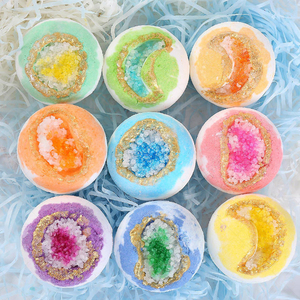 Private Label Bulk 3D <strong>Crystal</strong> <strong>Bath</strong> <strong>Bombs</strong> 9 Pcs Multi Scents With Natural Oils for Store Owners - Product Image 1