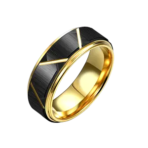 Best Selling Eternity 8mm men rings Jewelry Women Gift Wedding 18k gold ring tungsten steel ring