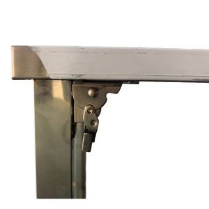 Table de travail pliante en acier inoxydable robuste VCT à 2 niveaux pour la cuisine, l'hôtel et le laboratoire, pour le stockage d'objets - Product Image 6