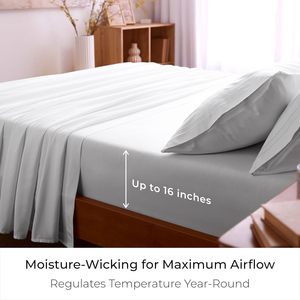 Juego de ropa de cama de 4 piezas Sábanas completas para uso doméstico Estilo de hotel de lujo Enfriamiento extra suave Arrugas Resistente a las manchas - Product Image 3