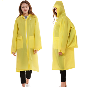 Stay Dry <strong>Waterproof</strong> 100% Reusable EVA 300g Thick Durable Men <strong>Women</strong> Outdoor Black Long Rain <strong>Jacket</strong> Hooded Raincoat with Zipper - Product Image 3
