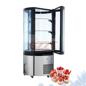 高品质不锈钢台面105L蛋糕水果饮料展示面包店展示冷藏蛋糕圆形展示冷却器