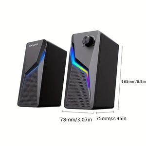 ลำโพงมินิ 2.0 สำหรับขายส่ง อุปกรณ์เสริมพีซี ไฟสำหรับเกมเมอร์ AUX 20 ลำโพงแบบพกพาตั้งโต๊ะ USB RGB แบบมีสาย สำหรับคอมพิวเตอร์พีซี เล่นเกม - Product Image 3
