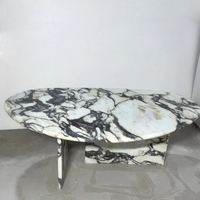 Table basse en marbre Calacatta Viola minimaliste de luxe Cammy Stone pour salon, villa, hôtel, maison, résidences