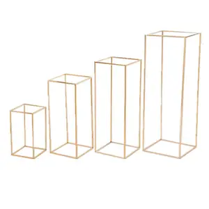 2024 Plating Wedding Golden Iron Square Frame Flower Display Rack Decoration Placed Festival Supplies