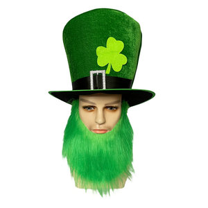 Chapeau haut de forme pour la Saint-Patrick, avec <span class=keywords><strong>barbe</strong></span> verte, pour déguisement irlandais - Product Image 4