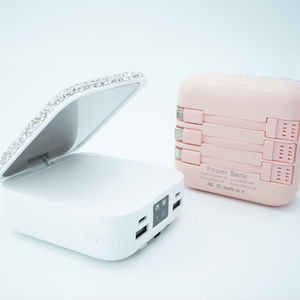 Specchio per il trucco di bellezza tre in uno che carica il tesoro 10000mAh Micro USB per studenti auto-cintura staccabile con Design rosso - Product Image 5