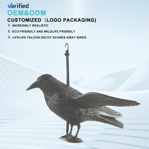 Estatua de <span class=keywords><strong>Cuervo</strong></span> de Plástico con Plumas Negras, Simulación Realista, Decoración Ecológica para Jardín - Product Image 5