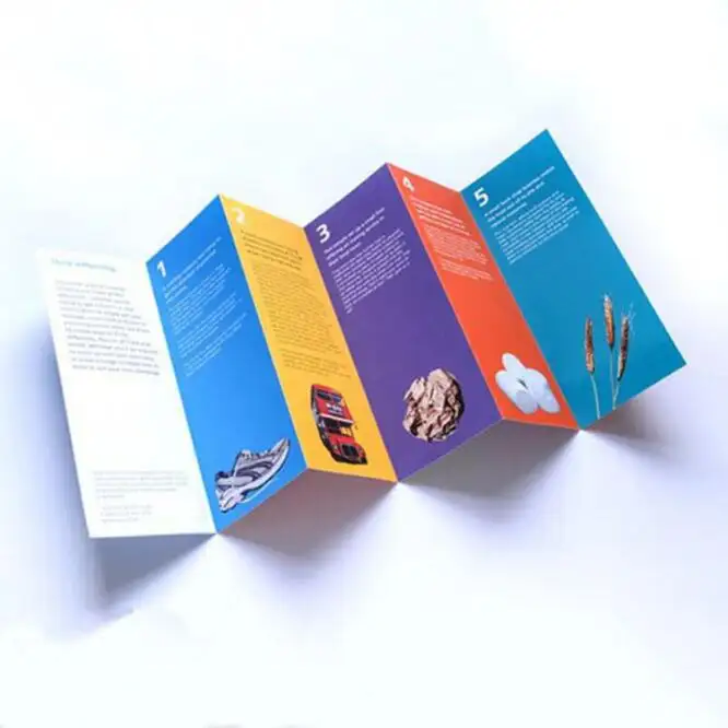 Custom Design Promotional Advertising Folded Booklet Leaflet Art Paper Poster Catalog Brochure Flyer Menu Printing Service