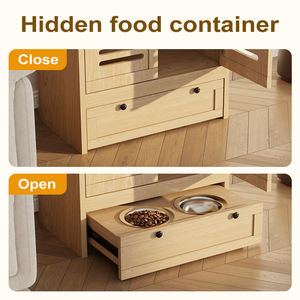 Support de nourriture en bois pour animaux de compagnie, station de nourriture surélevée pour chien, station de nourriture pour animaux de compagnie, armoire de rangement pour chien et chat - Product Image 5