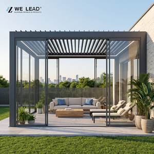 Pérgola Moderna de Aluminio con Recubrimiento en Polvo, Estructura Rectangular para Jardín Exterior, Resistente a la Intemperie, en Negro, Plata y Blanco - Product Image 2