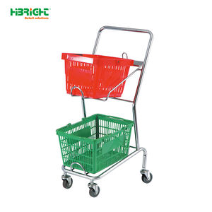 आसान भंडारण के लिए अलग-अलग डबल लेयर शॉपिंग कार्ट हटाने योग्य - Product Image 2