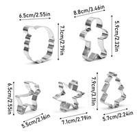 Benutzer definierte Weihnachts-Edelstahl-Aus stech formen (Giraffe & Kuh formen) Umwelt freundliches 5-teiliges Set für DIY-Back-und Kuchen dekoration