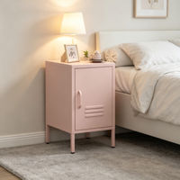Meuble de rangement en acier moderne, couleur personnalisable, sur pieds, avec portes shaker modulaires, pour salon et école