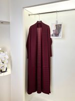 Abaya Musulmane ODM 2026 Grande Taille, Robe Plissée Imprimée Tendance Modeste avec Long Col Revers et Ceinture à Nouer