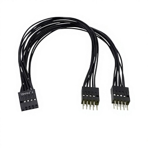 Angitu Siyah Beyaz MB Switch Jumper F Panel 9Pin Erkek - Dişi Splitter Kablo 9Pin F Panel 1'e 2'ye Kasa Güç Anahtarı Kablosu - Product Image 3