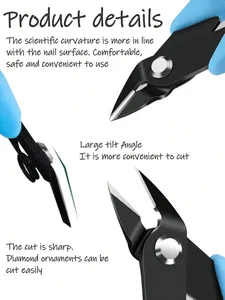 1pcs Stainless Steel Nail Art Scissors, Rhinestone Remover, Nail Art Decorations Removers, Diagonal Pliers, Nail Cutter Manicure - Product Image 3