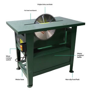 Scie à table horizontale industrielle triphasée pour le travail du bois 3KW/4KW 380V avec support arrière pour scie circulaire de bureau - Product Image 1