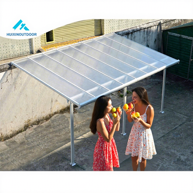 Luxury Rust Resistant Aluminum Frame Awnings Durable Polycarbonate Cover Modern Design Retractable Windproof for Long-Term