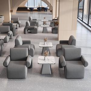 Modern Waiting Chair <b>Set</b> <b>Square</b> Table And Four Chairs Comfortable Commercial Venue Use - Product Image 3