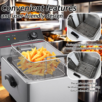 Freidora eléctrica comercial con ollas simples o dobles, pinchos de gran capacidad, pollo frito y patatas fritas