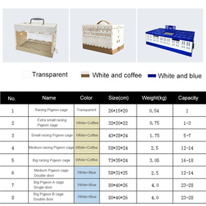 Sản phẩm vật nuôi nhựa gia cầm Pet Bird Giao thông vận tải lồng có thể gập lại Racing Pigeon lồng - Product Image 3