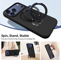 Étui magnétique étanche pour 17 Pro 6,3 pouces avec support invisible, étui de téléphone portable en silicone liquide de qualité alimentaire à 100%