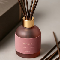 Ensemble diffuseur de parfum HUAMING 150 ml Freesia & Jasmin, flacon en verre de luxe avec boîte cadeau à ruban, vente en gros pour mariage et décoration intérieure