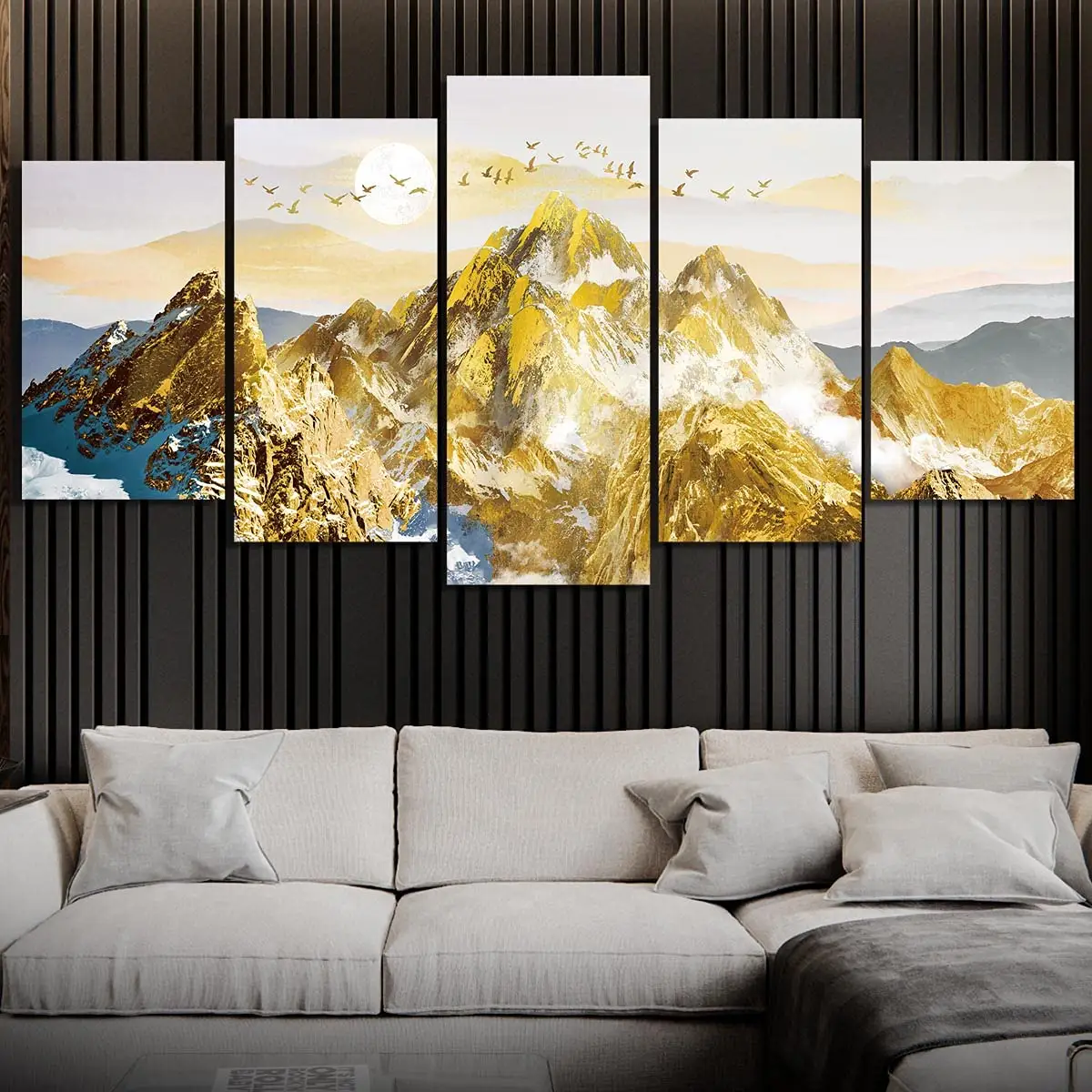 Benutzer definierte große moderne abstrakte Landschaft Gold Berg Malerei Bild Acrylmalerei nach Zahlen