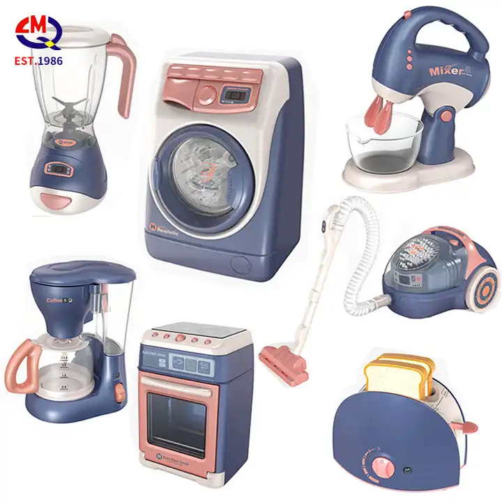 Simulation Home Appliances Toys Pretend Play Coffee Machine Iron Blender  Vacuum Cleaner Sets Children Pretend Play Toys Gift