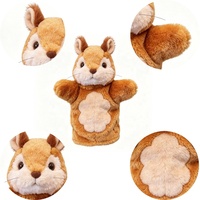 Marionnette en peluche écureuil OEM, super douce en polyester, anti-stress, réconfortante, pour anniversaire, taille 11-30cm, design personnalisable