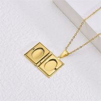Collier Bohème en Acier Inoxydable 2024 pour Bibliothécaire, Vintage, Délicat, avec Médaillon Imitation Livre, Cachette Secrète pour Photo, Thème Bouddhisme, pour Fête