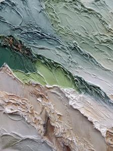 <b>Hand</b>-painted Abstract Oil Canvas Painting Misty Green Mountains Plastic Frame Hanging Living Room Sofa Background Decoration - Product Image 6
