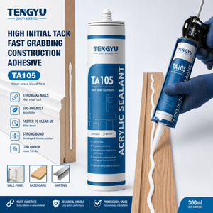 Adhésif acrylique liquide blanc sans solvant à base d'eau pour la construction, <span class=keywords><strong>cartouche</strong></span> <span class=keywords><strong>de</strong></span> 300 ml pour plinthes et panneaux muraux - Product Image 6