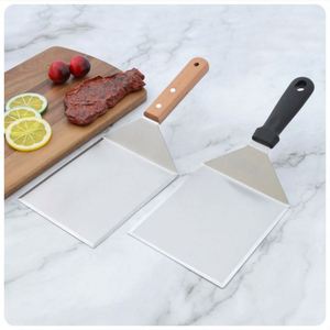 Juego de espátulas metálicas de acero inoxidable para parrilla, utensilios para raspar, espátula para hamburguesas, espátula para pizza - Product Image 6