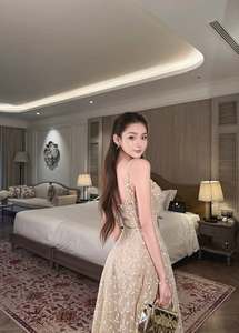 Vestido Midi Elegante para Mujer al por Mayor, con Bordado Floral y Encaje, Tirantes Finos, para Fiesta de Noche, Dama de Honor, Personalizado - Product Image 3