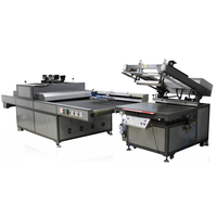 Completo automatizado gran formato máquina de impresión de pantalla de seda con máquina de curado uv